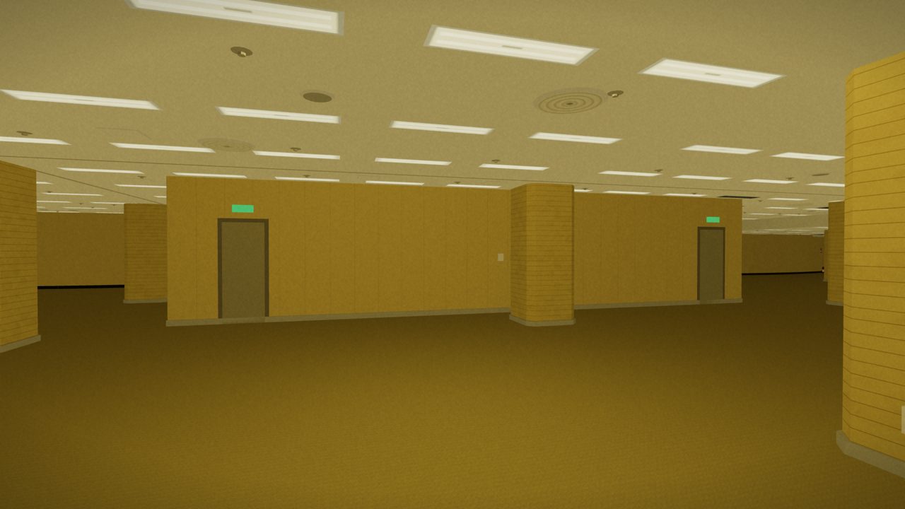 展示ホールAの広がりを再現した3D